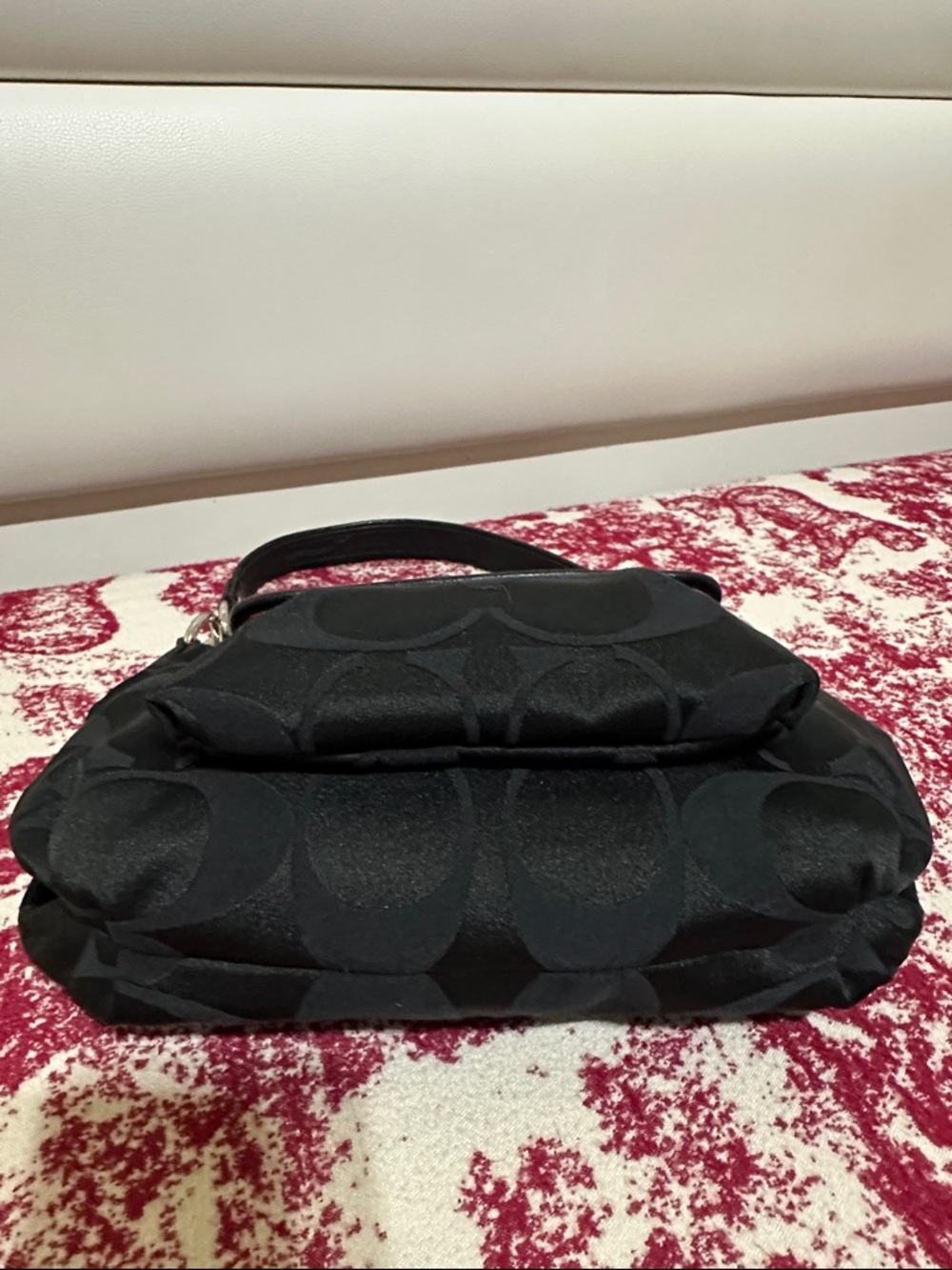Coach Black Signature Canvas Shoulder Bag with Silver Hardware - Picture 8 of 15
